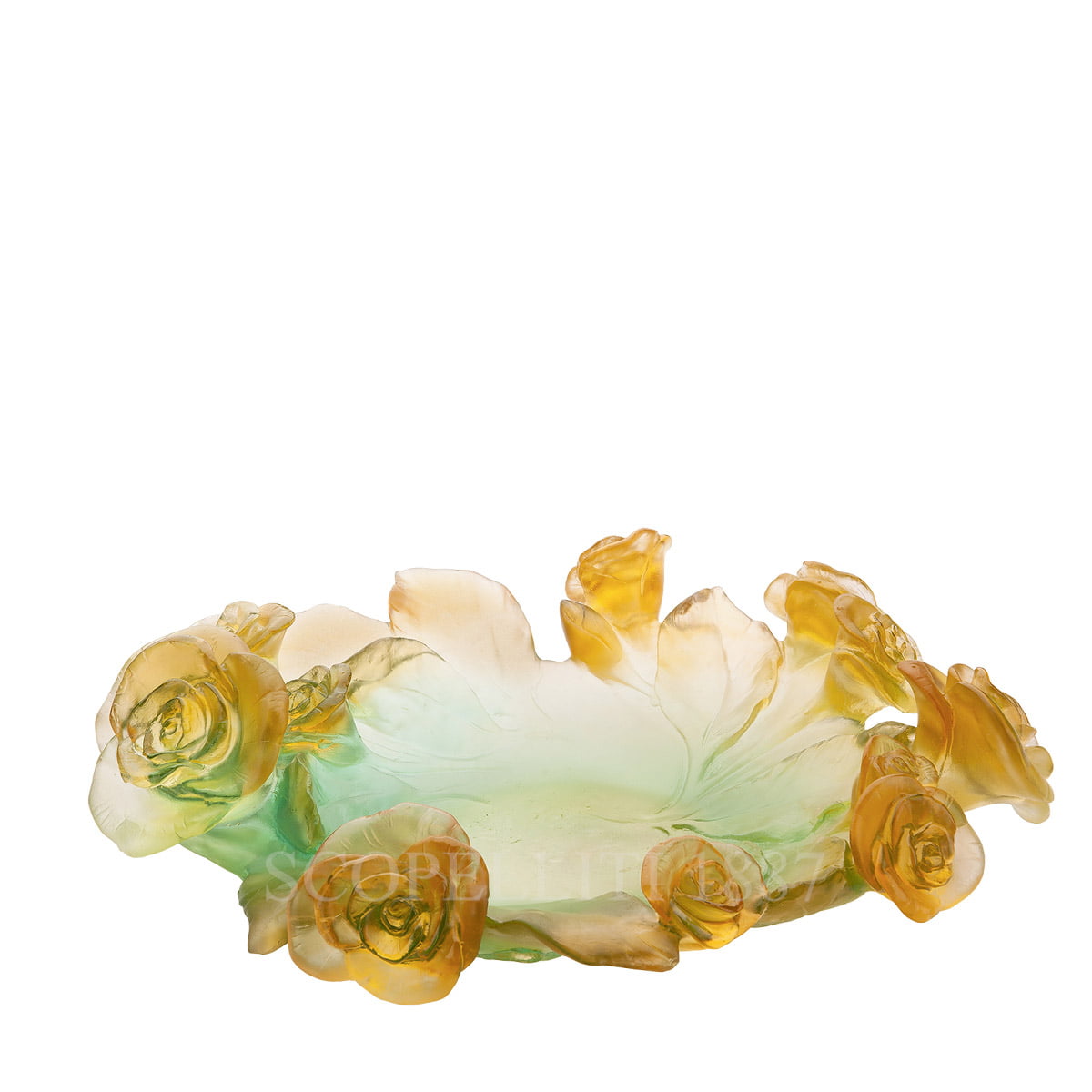 돔 Daum Rose Passion Bowl Numbered Edition Green Orange 05314-1 1/2