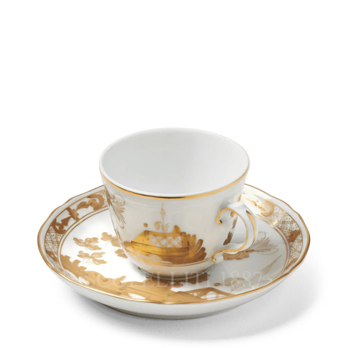 지노리 1735 Ginori 1735 Oriente Italiano Aurum Coffee Cup and Saucer 003RG00 FTZ301010120G00133000 + 003RG00 FPT301010135G0
