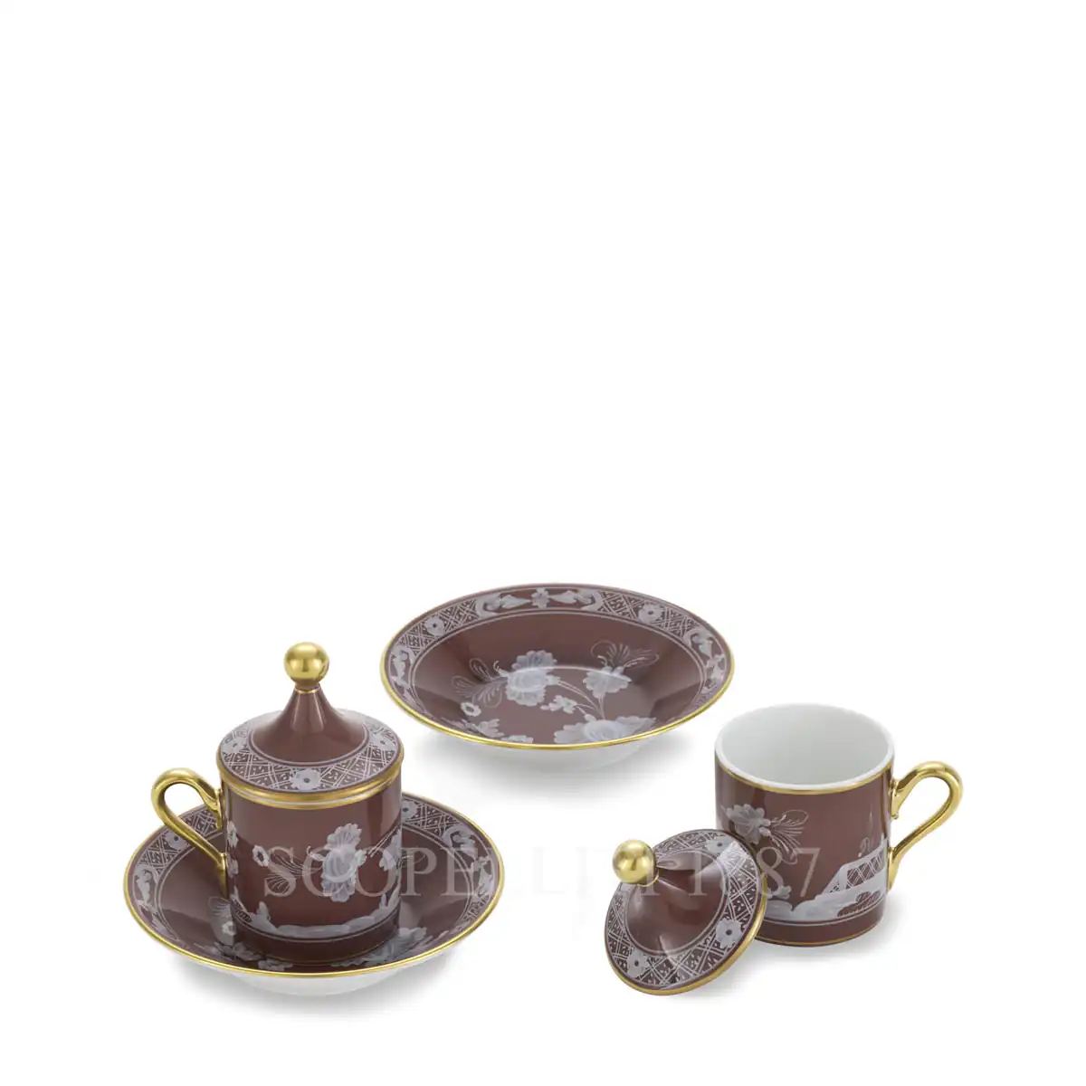 지노리 1735 Ginori 1735 Oriente Italiano Castagna Coffee Set for 2 004RG00 FX9176LXG00135800 2/3