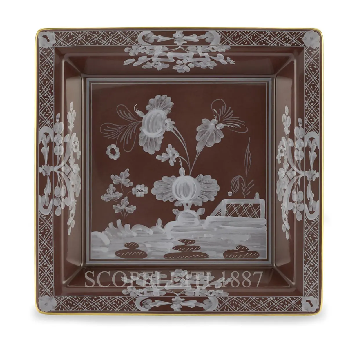 지노리 1735 Ginori 1735 Oriente Italiano Castagna Square Change Tray Large 017RG02 FG6836LX0245G00135800 1/5