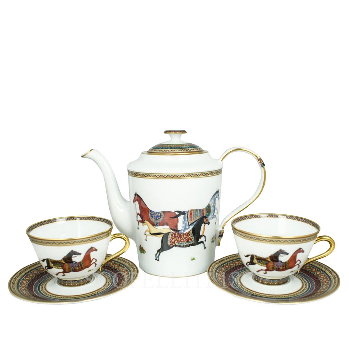 에르메스 Hermes Tea Set Cheval d'Orient 009816P+009818P 1/4