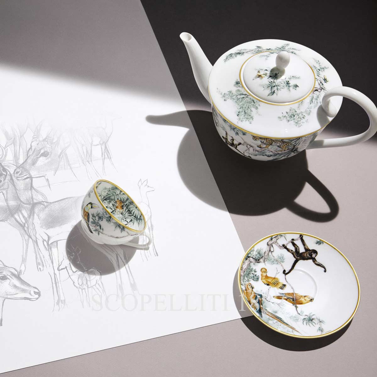 에르메스 Hermès Tea Set Carnets d’Equateur 038016P+038018P 2/5