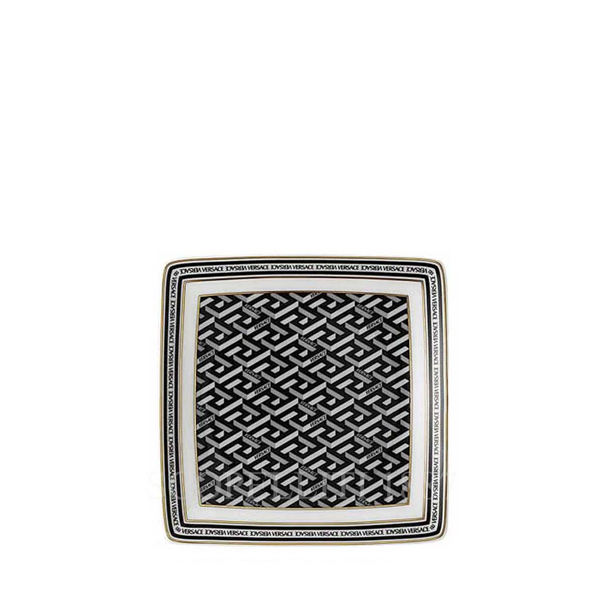 베르사체 Versace Square Dish 12 cm La Greca Signature Black 11940-403765-15253