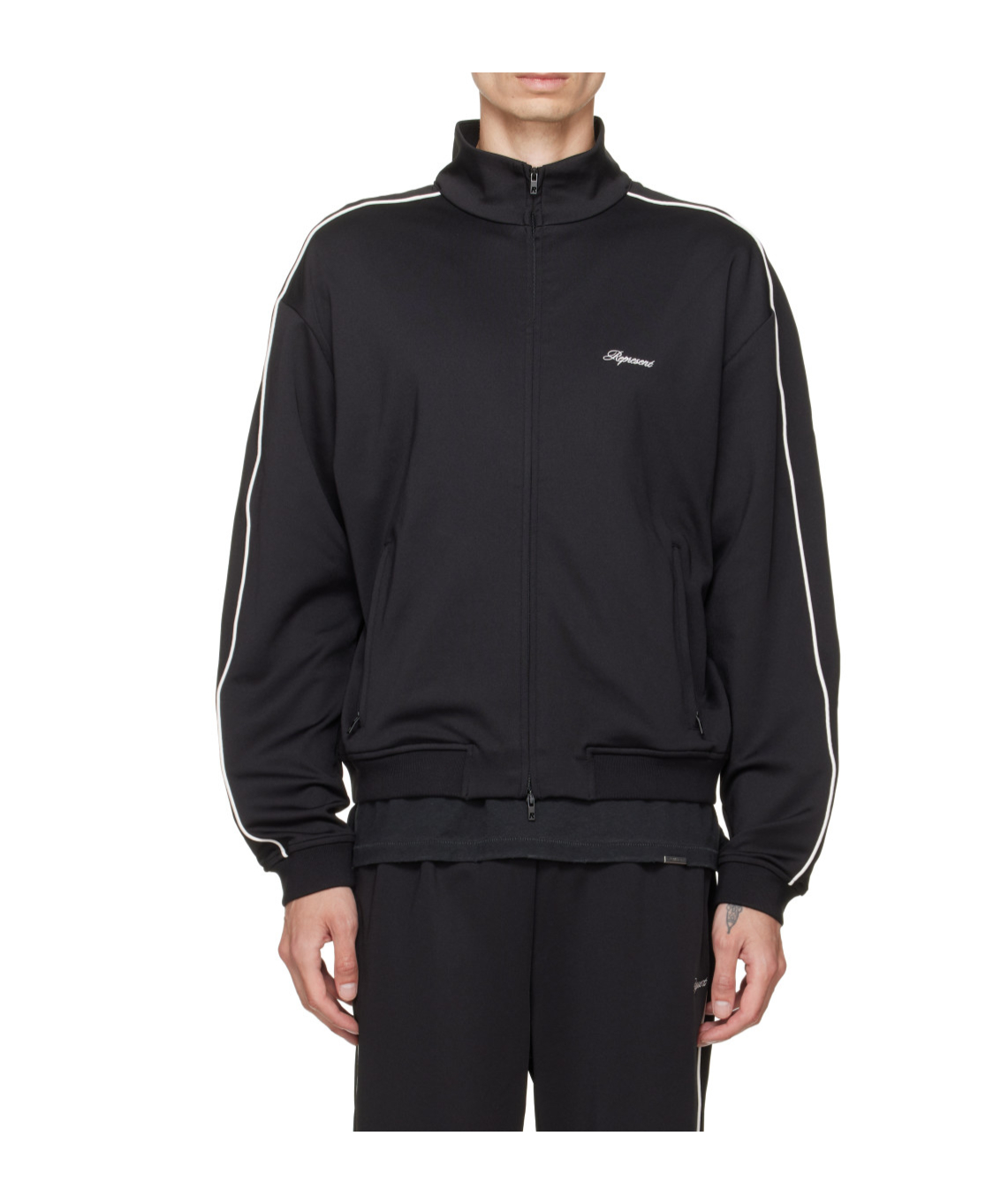 레프에센트 TAPED TRACK TOP MLM101092 자켓 남성 블랙 26FW MLM101092001