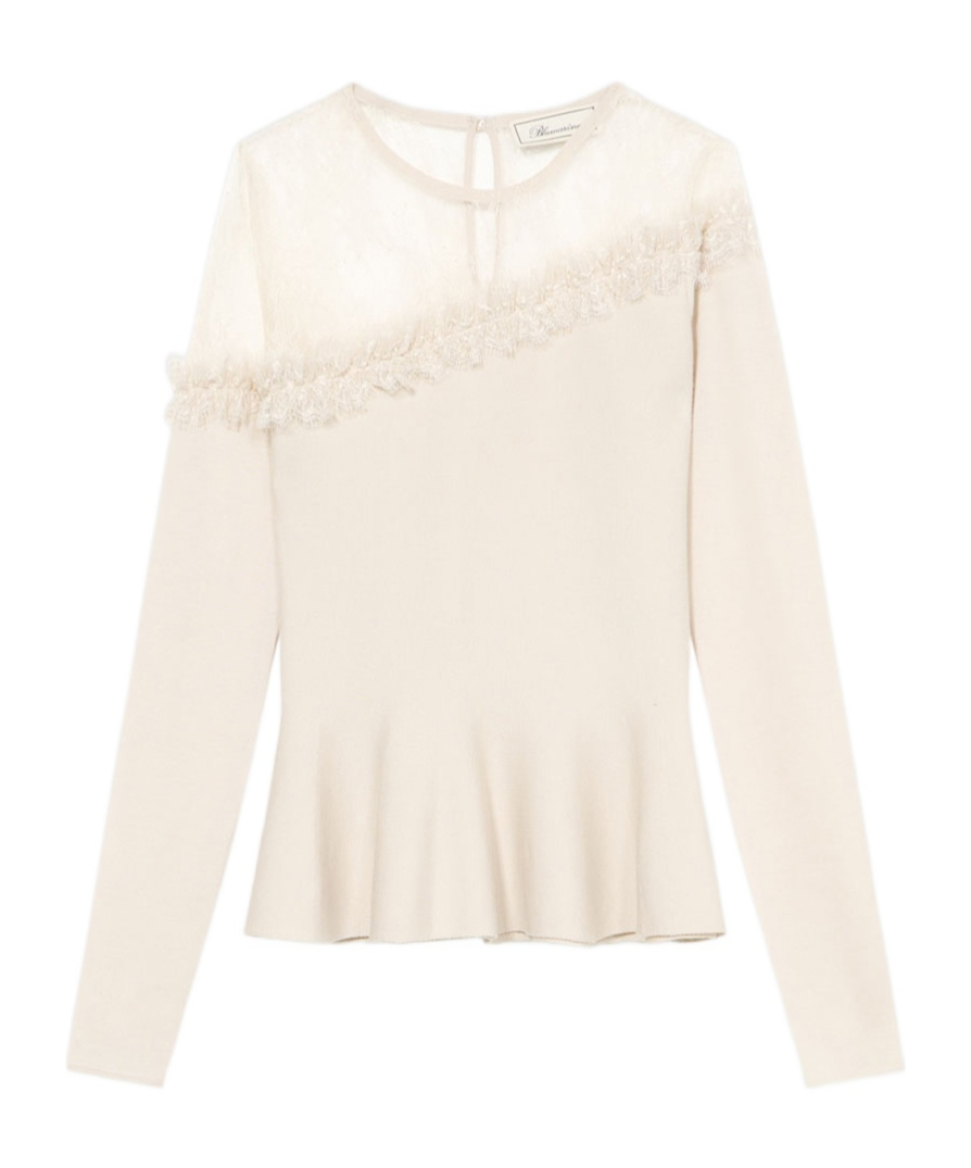 블루마린 knitted 니트 여성 화이트 26FW RF6170MA313X0818
