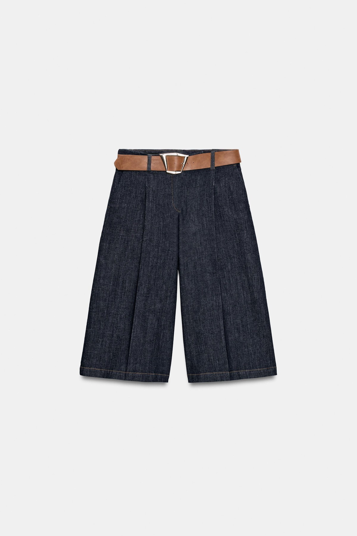 자라 벨트 다트 데님 버뮤다 팬츠 7924/576/405 INDIGO