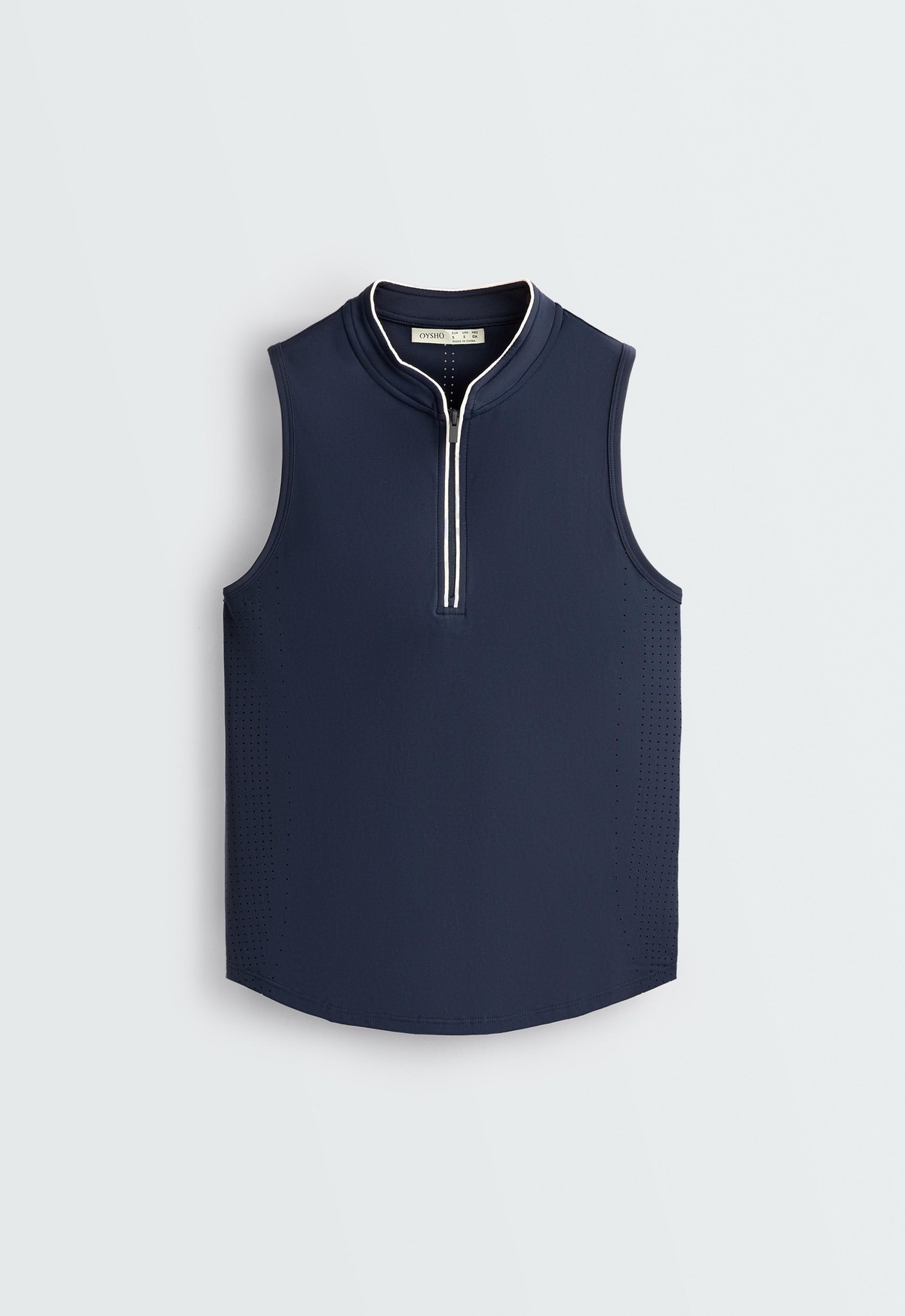 오이쇼 테크니컬 하프집업 민소매 티셔츠 5416/290/408 NAVY BLUE