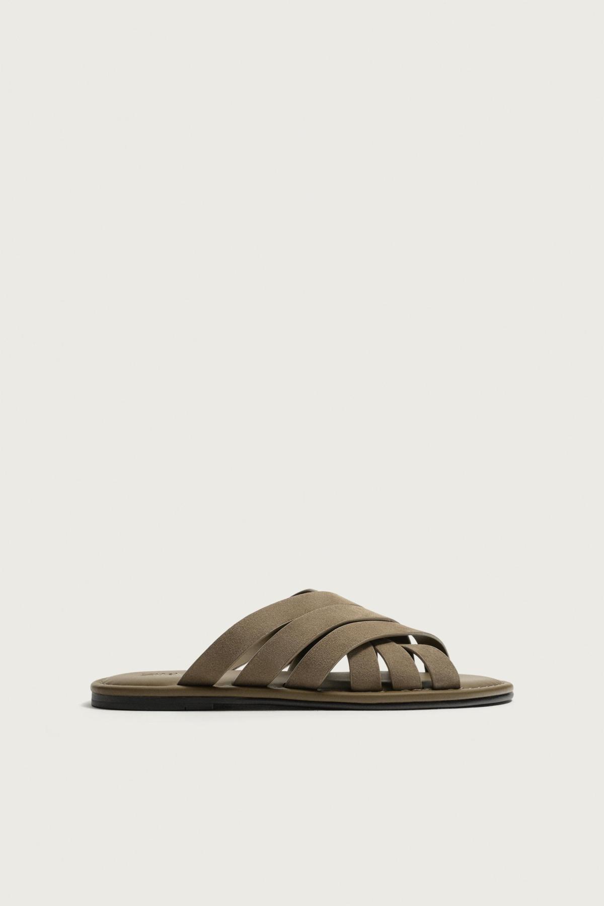 자라 레더 멀티 스트랩 플랫 샌들 2777/720/131 TAUPE GREY