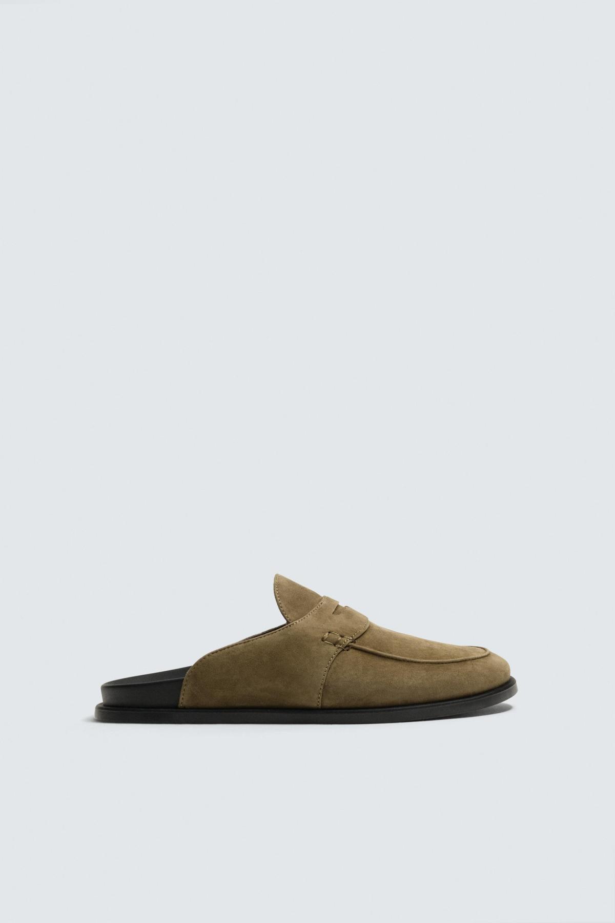 자라 레더 스웨이드 로퍼 클로그 2761/720/102 BEIGE