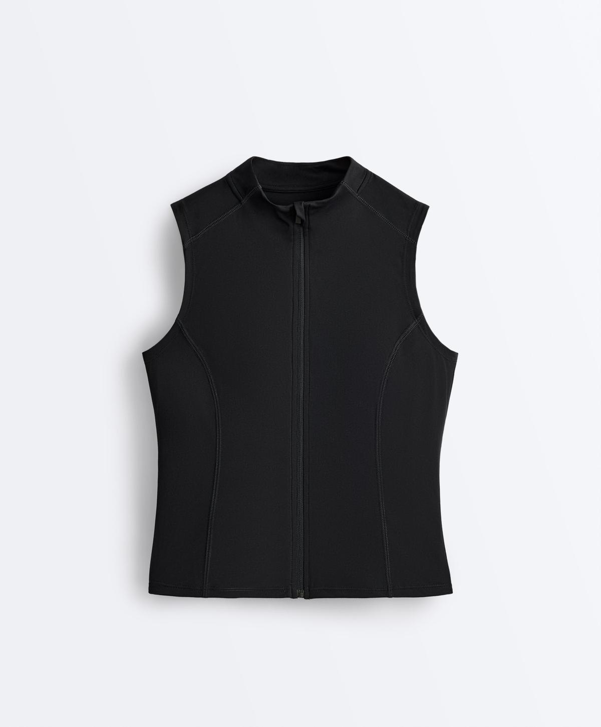 오이쇼 민소매 집업 티셔츠 4701/290/800 BLACK