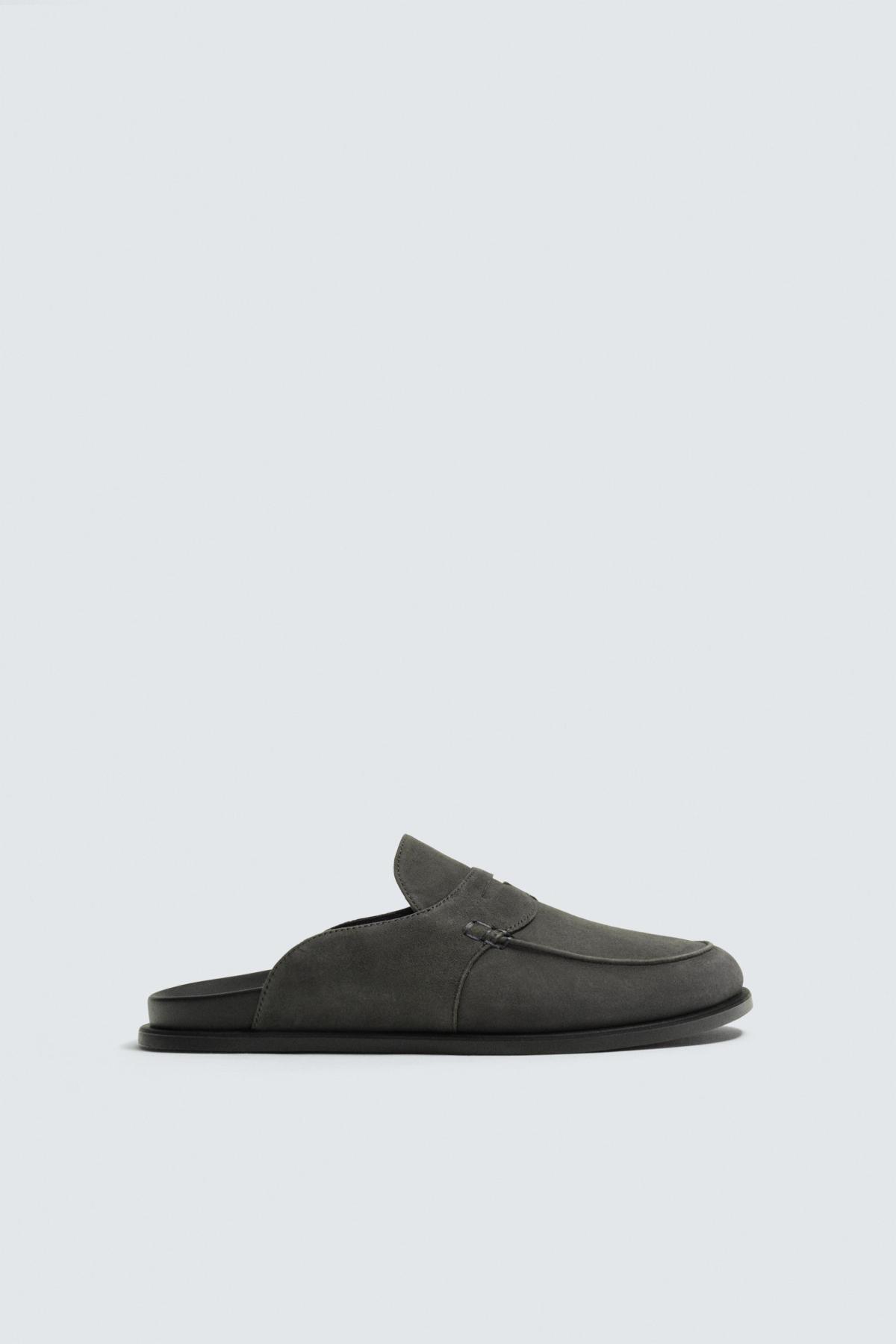 자라 스웨이드 레더 클로그 슬리퍼 2761/720/802 GREY