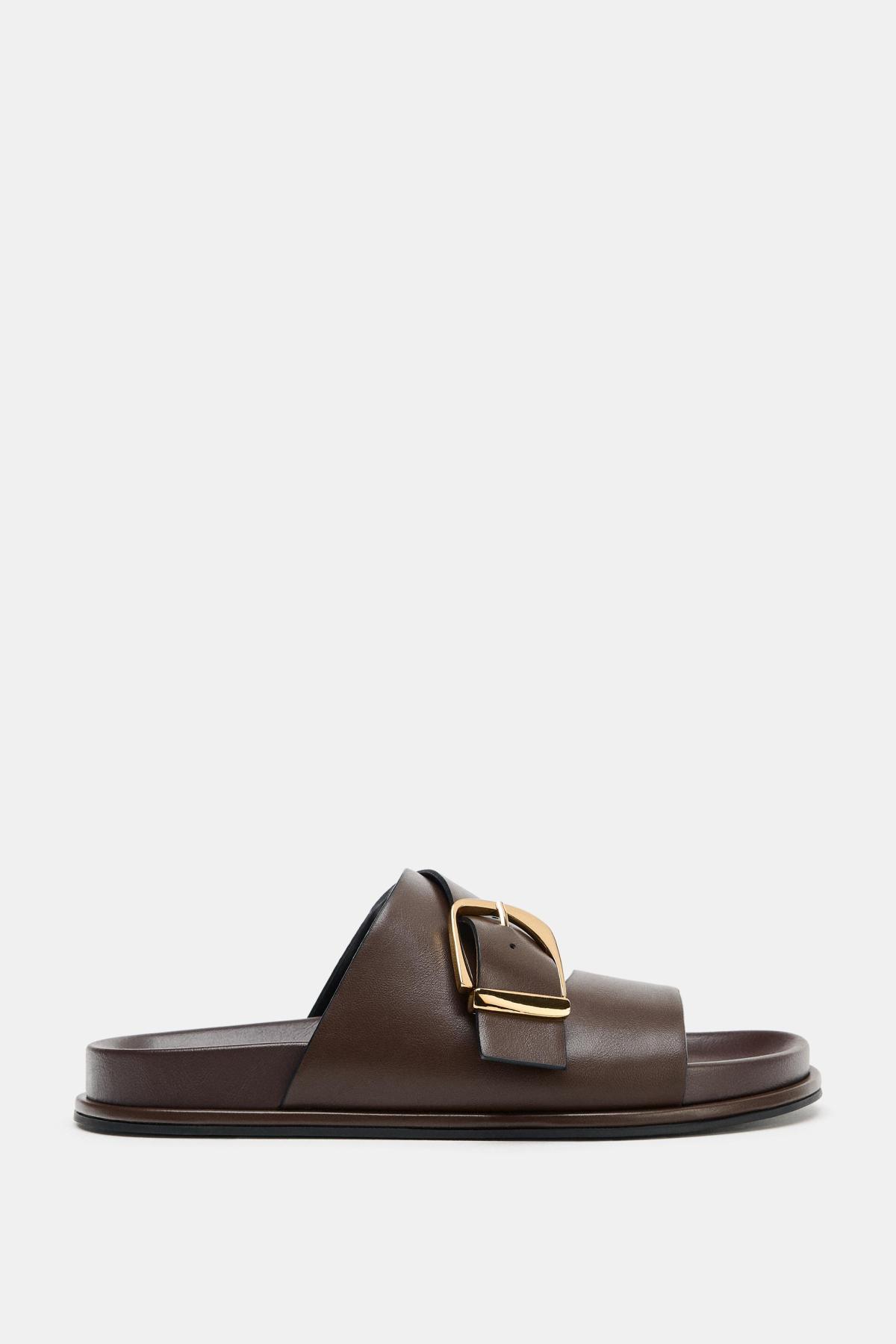 자라 버클 크로스 스트랩 플랫 샌들 3640/710/700 BROWN