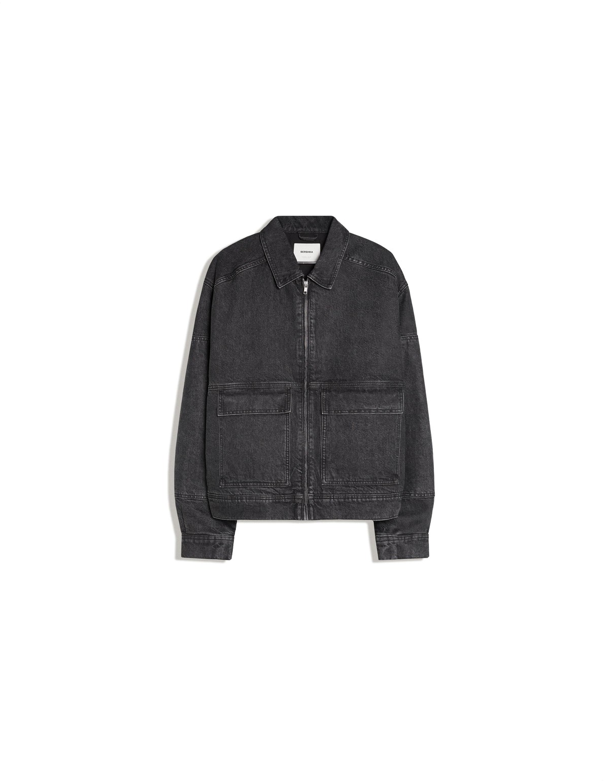 버쉬카 워시드 데님 봄버 자켓 3368/335 BLACK