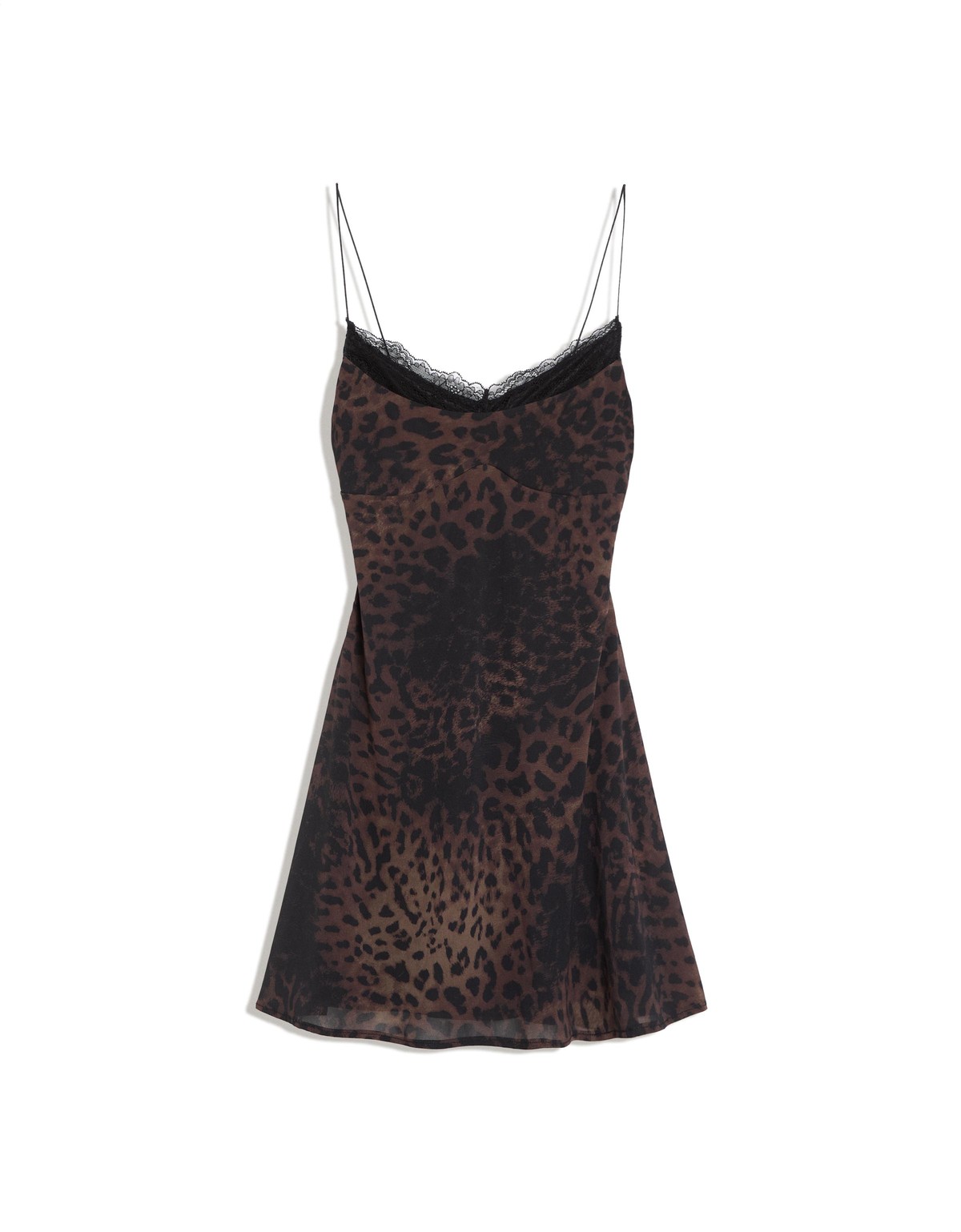 버쉬카 애니멀 프린트 튤 미니 원피스 4389/187 BROWN