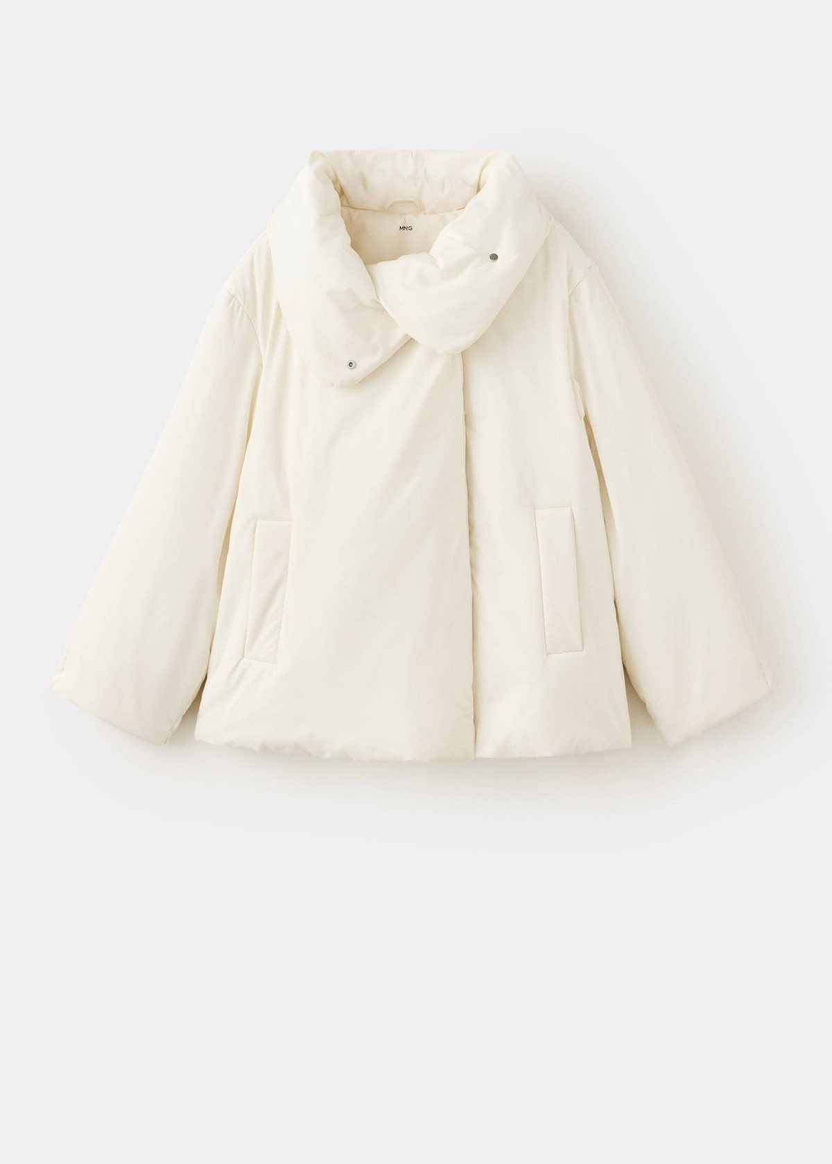 망고 퍼넬넥 숏 패딩 아노락 37008272_02 BLANCO ROTO