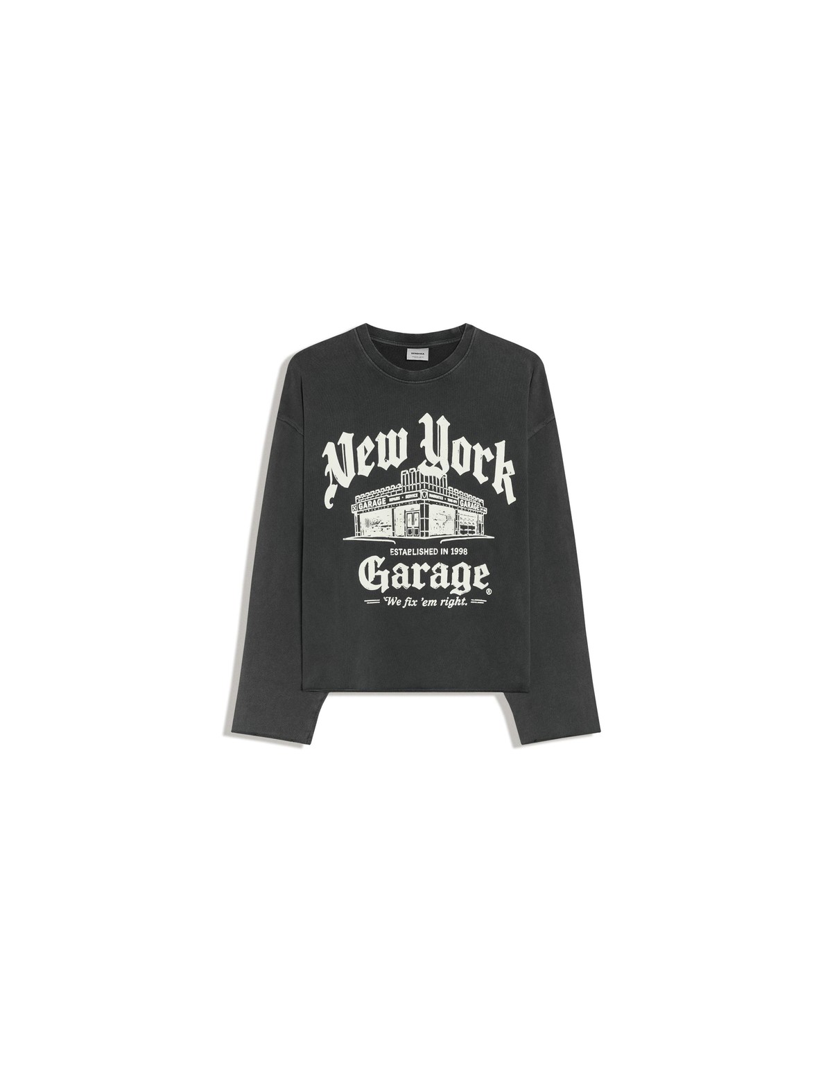 버쉬카 라운드넥 프린트 스웨트셔츠 3735/190 GREY