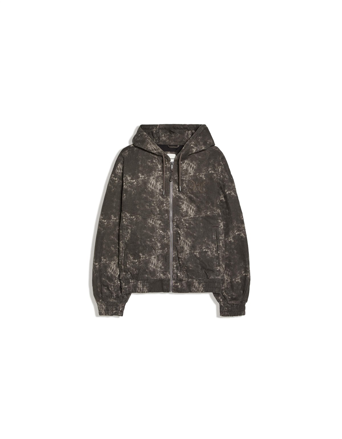 버쉬카 프린트 후드 집업 자켓 3234/335 DARK GREY