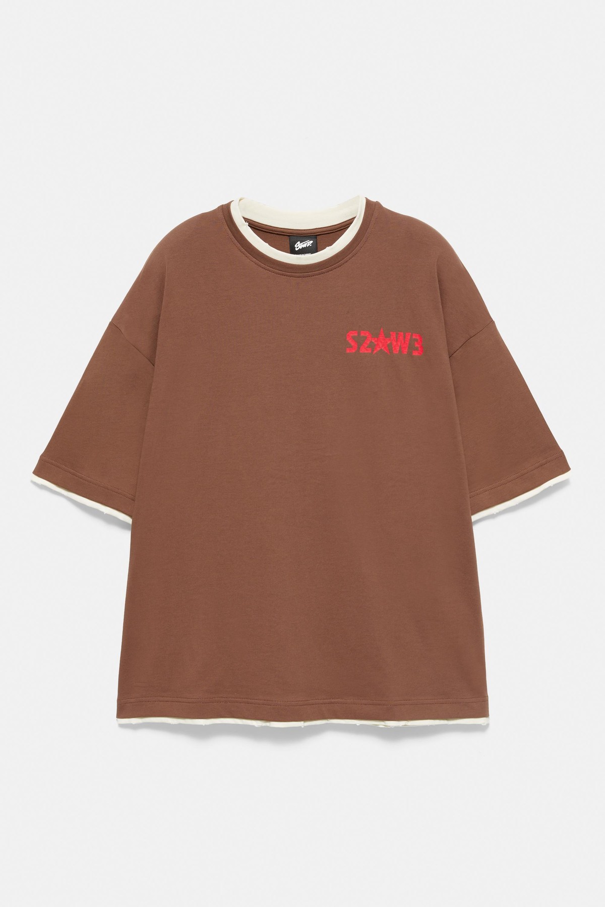 풀앤베어 그래픽 더블레이어 반팔 티셔츠 7232/732 BROWN