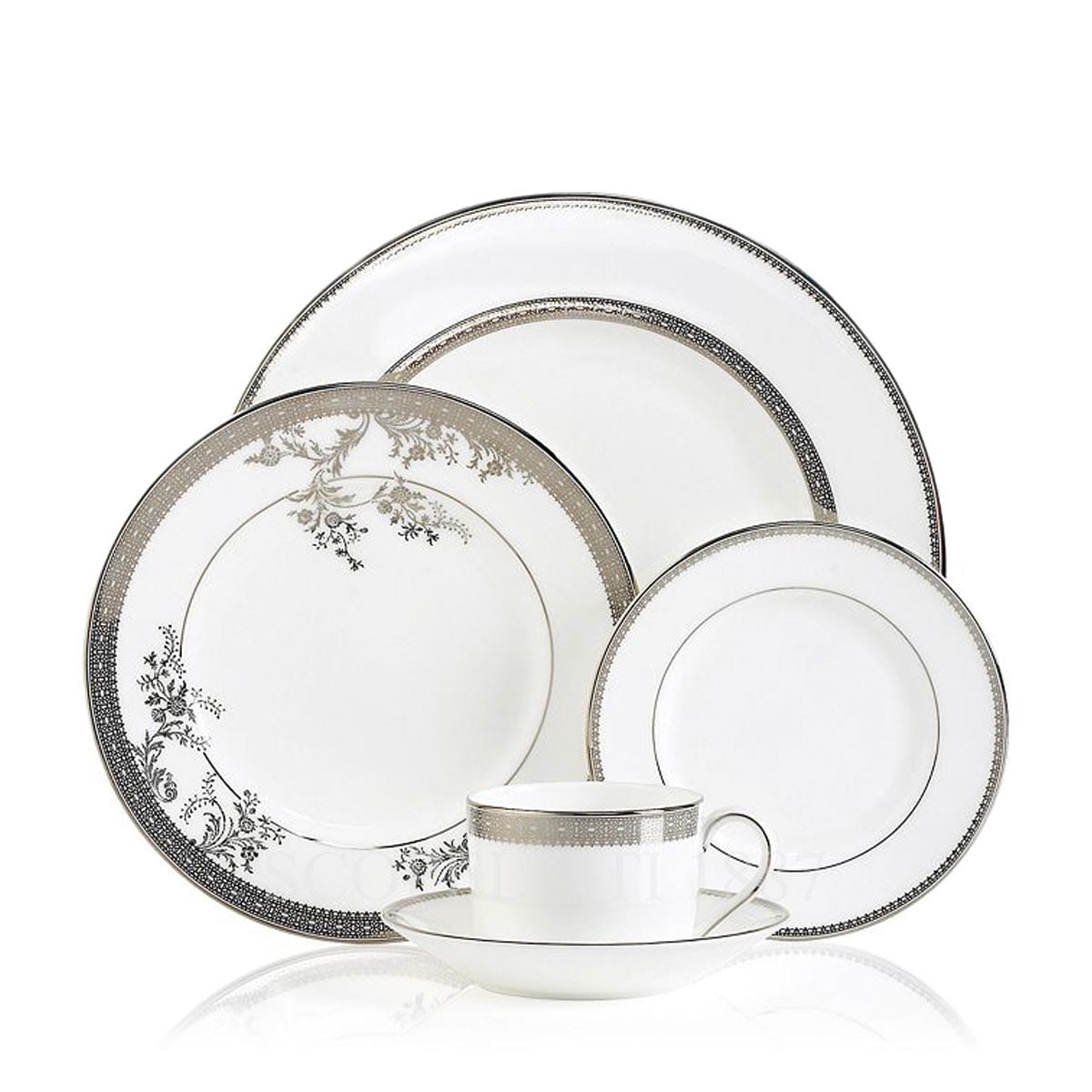 웨지우드 Wedgwood Vera Wang Lace Platinum Bread Plate 50127201008 2/2
