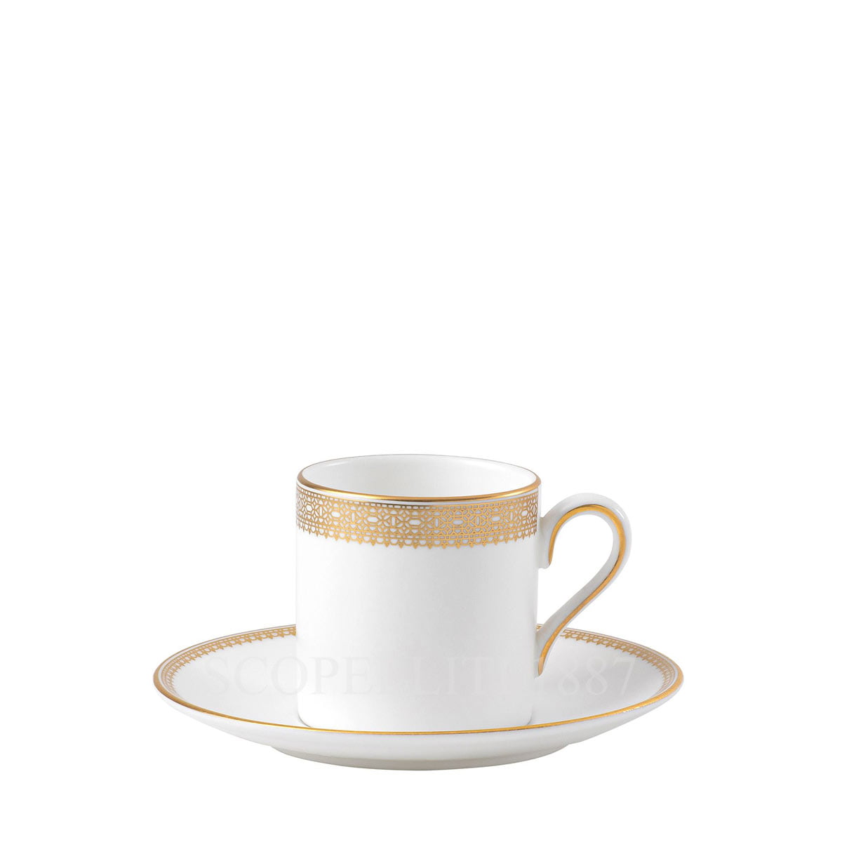 웨지우드 Wedgwood Vera Wang Lace Gold Coffee Cup with Saucer 1057968