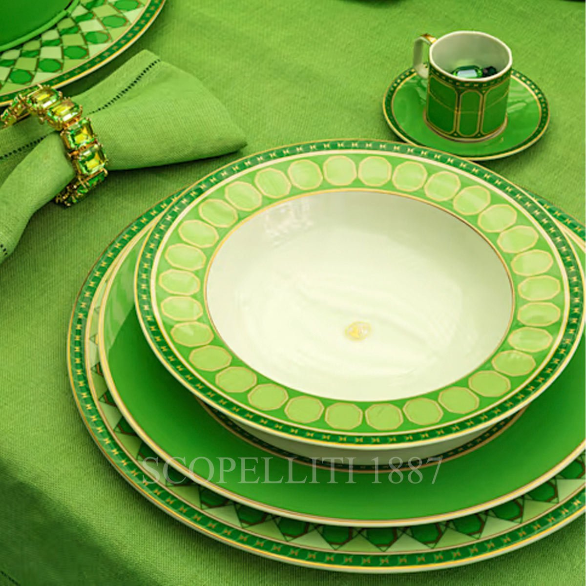 로젠탈 스와로브스키 Swarovski Soup Plate Signum Green 19850-426349-10324 2/3