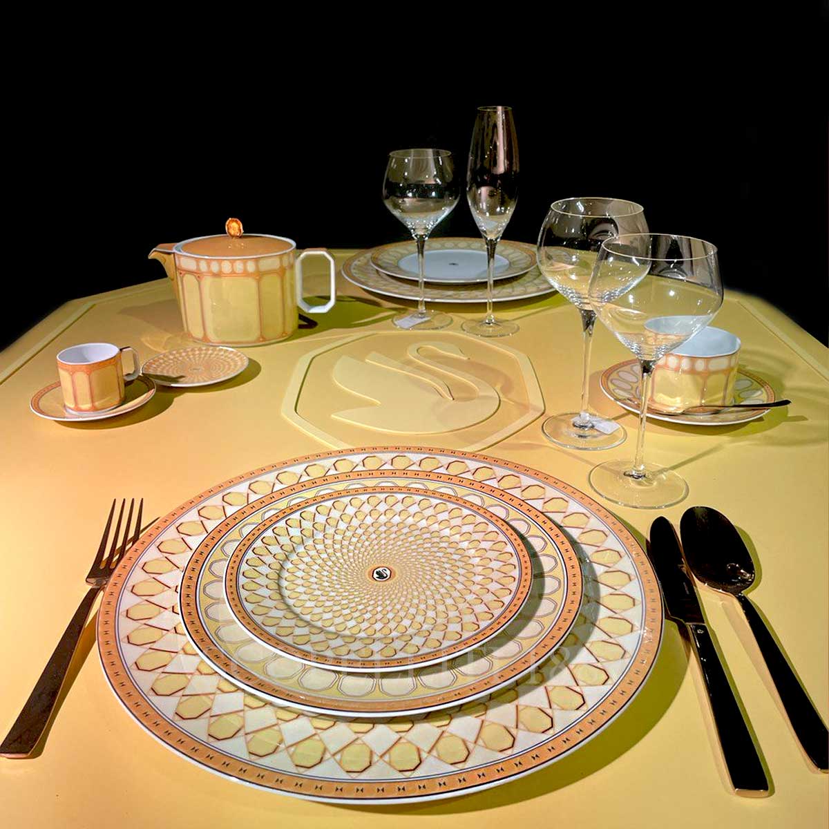 로젠탈 스와로브스키 Swarovski Breakfast Plate Signum Yellow 10470-426352-10223 3/3