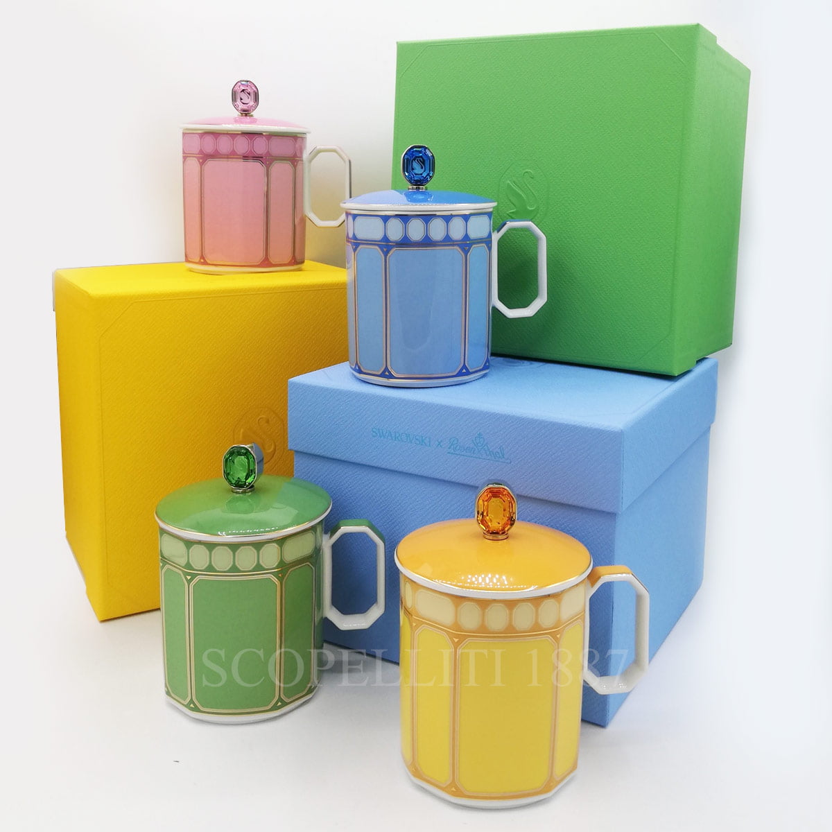 로젠탈 스와로브스키 Swarovski Mug With Lid Signum Yellow 10570-426352-15482 4/4