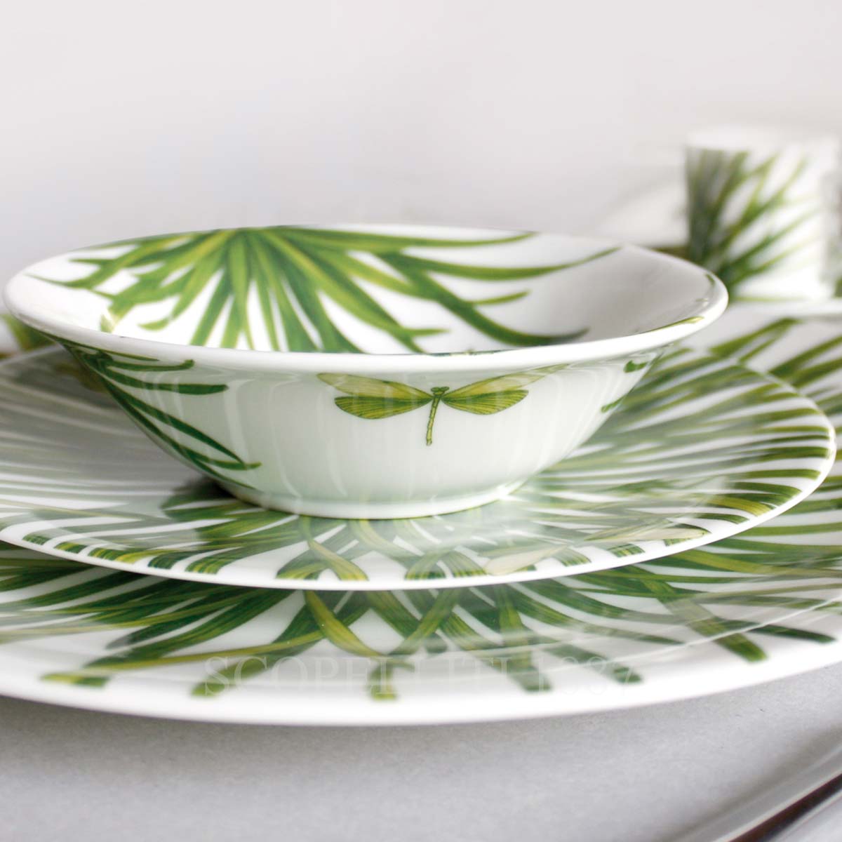 타이투 밀라노 Taitù Life In Green Large Bowl 12-13-7 3/5