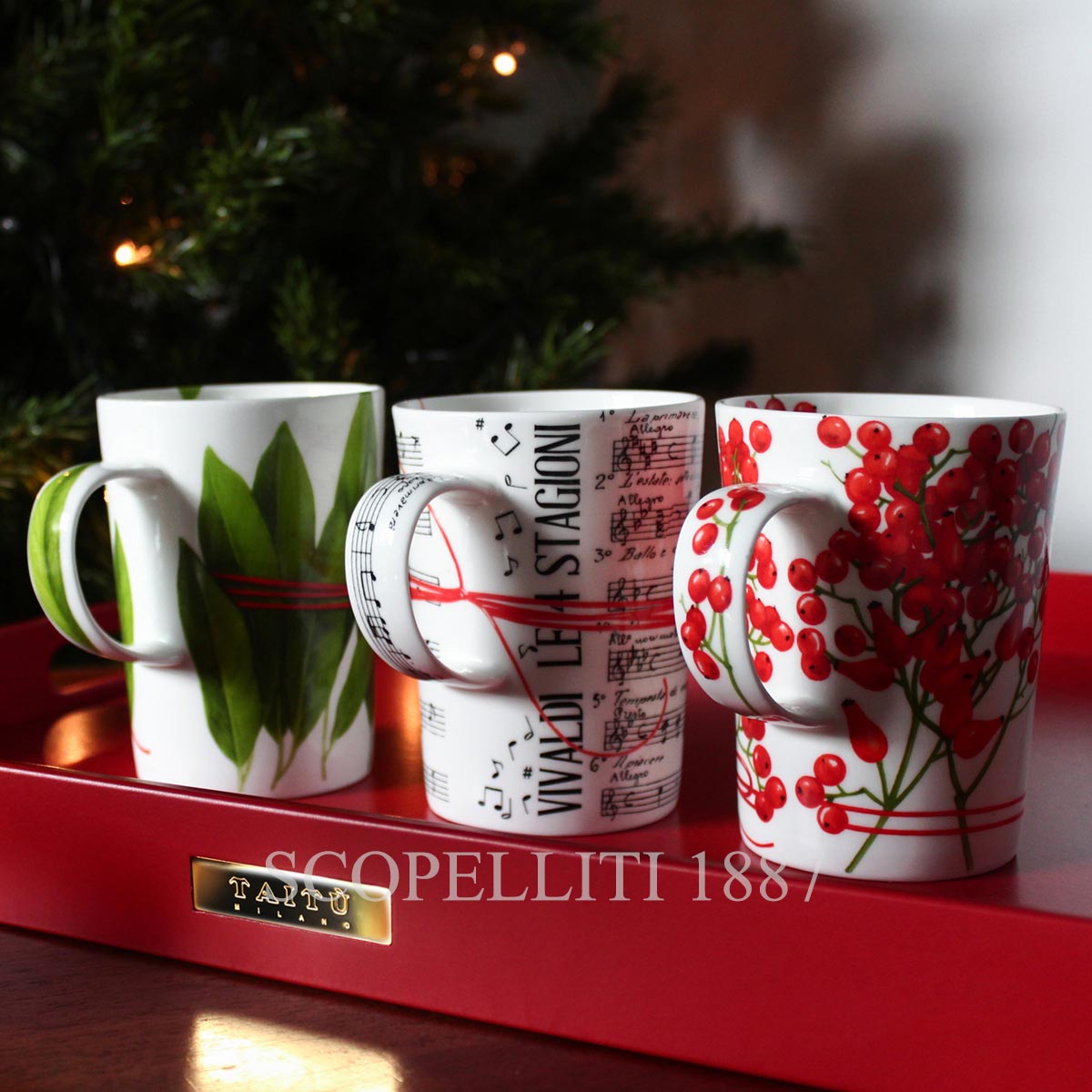 타이투 밀라노 Taitù Fil Rouge Foglie Mug - Set of 2 5월-14 2/3