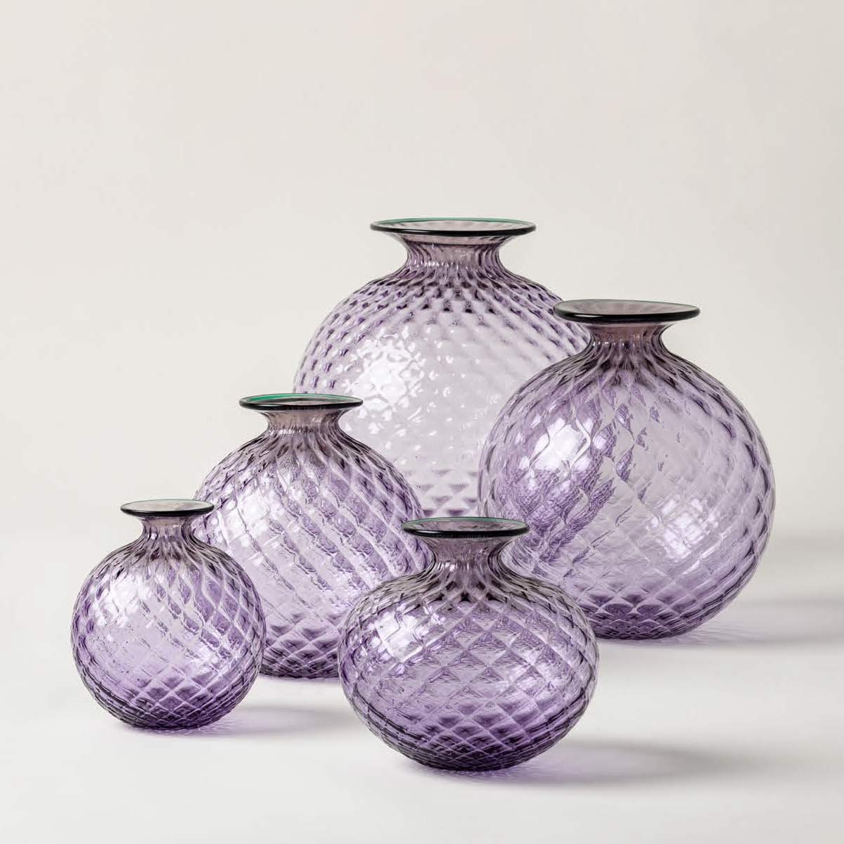 베니니 Venini Vase Monofiore Balloton Lilac Mint Green Large 100.29 LL/VT 2/4