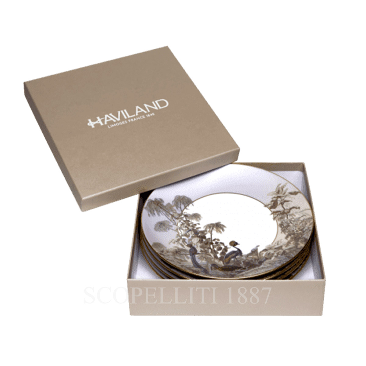 하빌랜드 Haviland Le Brésil Dessert Plate Gift Box - set of 4 31855 511 1021 C4
