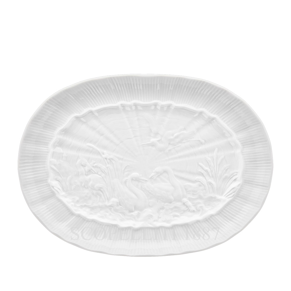 마이센 Meissen Swan Platter Oval Large 000001-05308