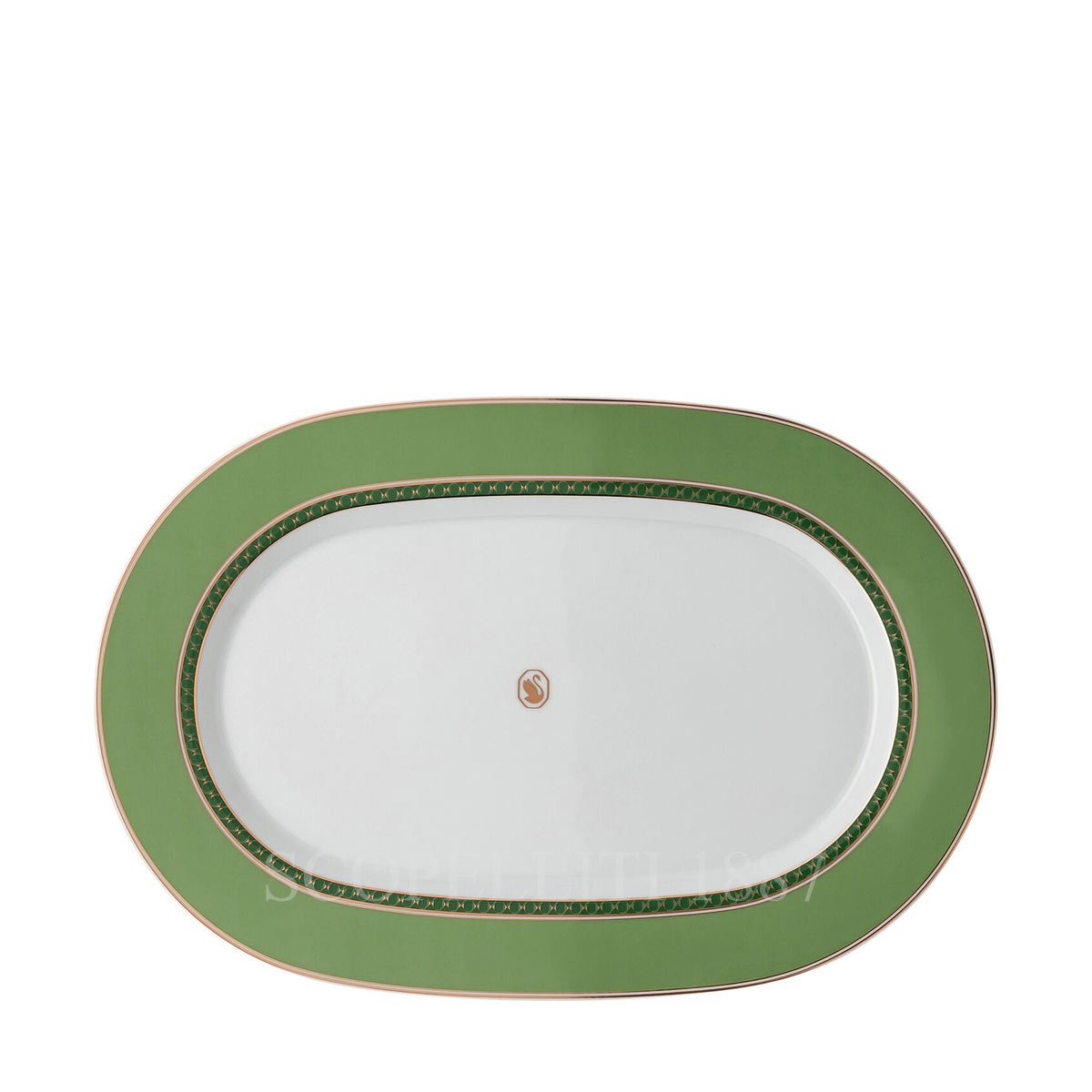 로젠탈 스와로브스키 Swarovski Oval Platter Signum Green 10470-426349-12734 1/1