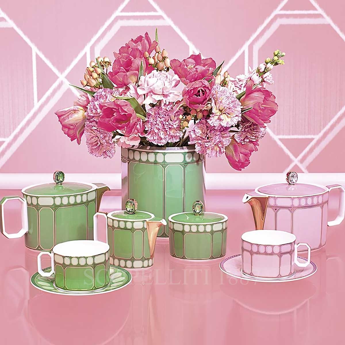 로젠탈 스와로브스키 Swarovski Milk Pot Signum Green 10570-426349-14435 3/4