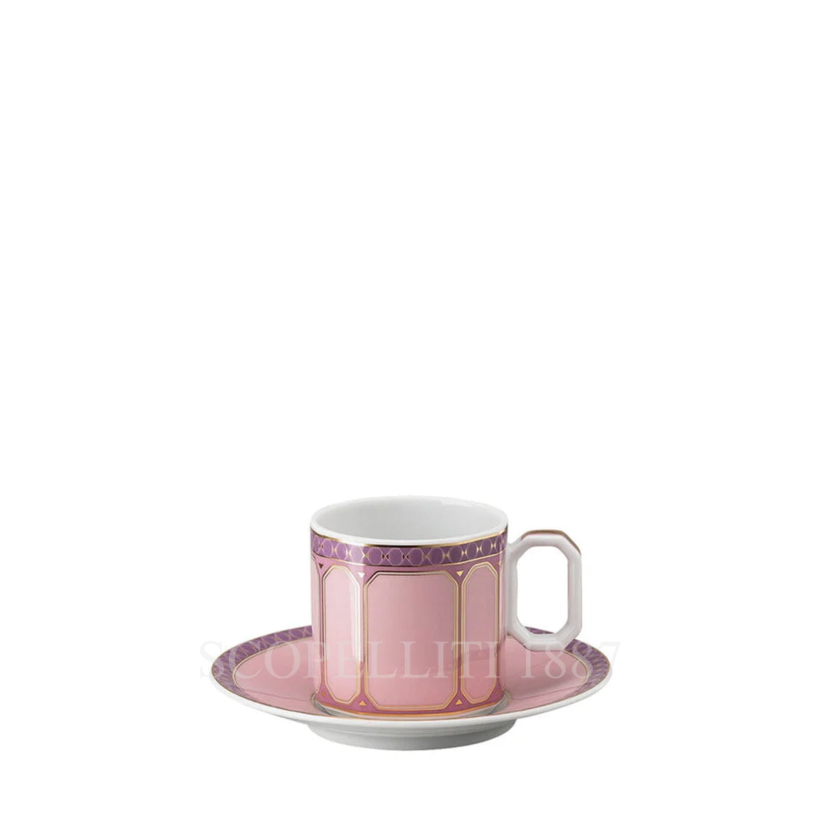로젠탈 스와로브스키 Swarovski Espresso Cup With Saucer Signum Pink 10570-426350-14715 1/2