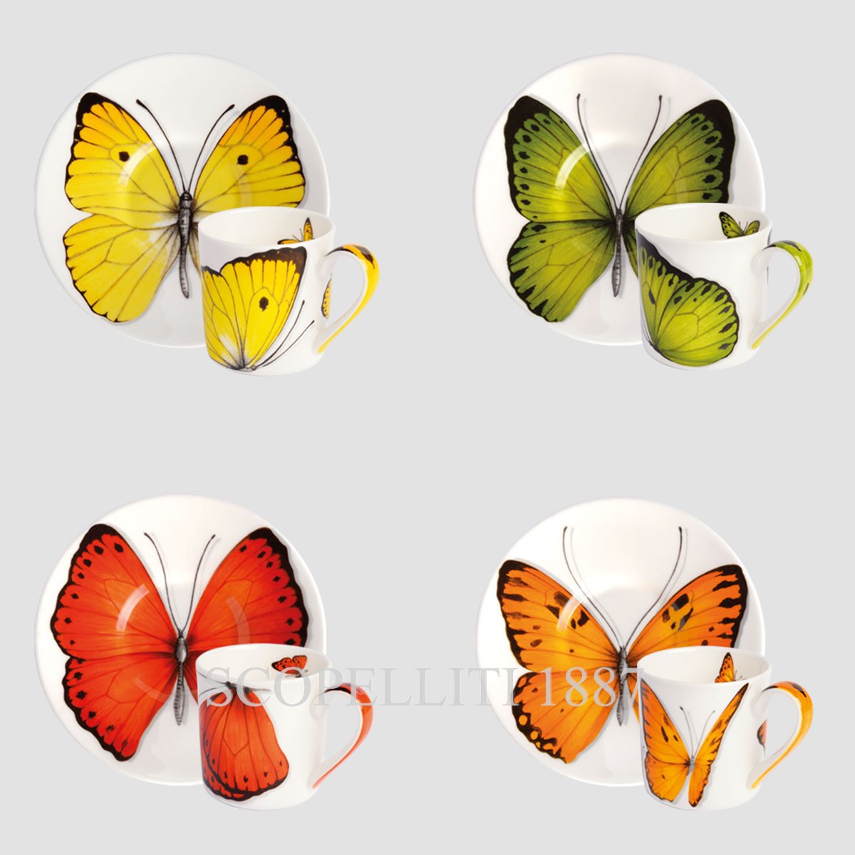 타이투 밀라노 Taitù Freedom Espresso Cups with Saucers Set of 4 1-891 1/5