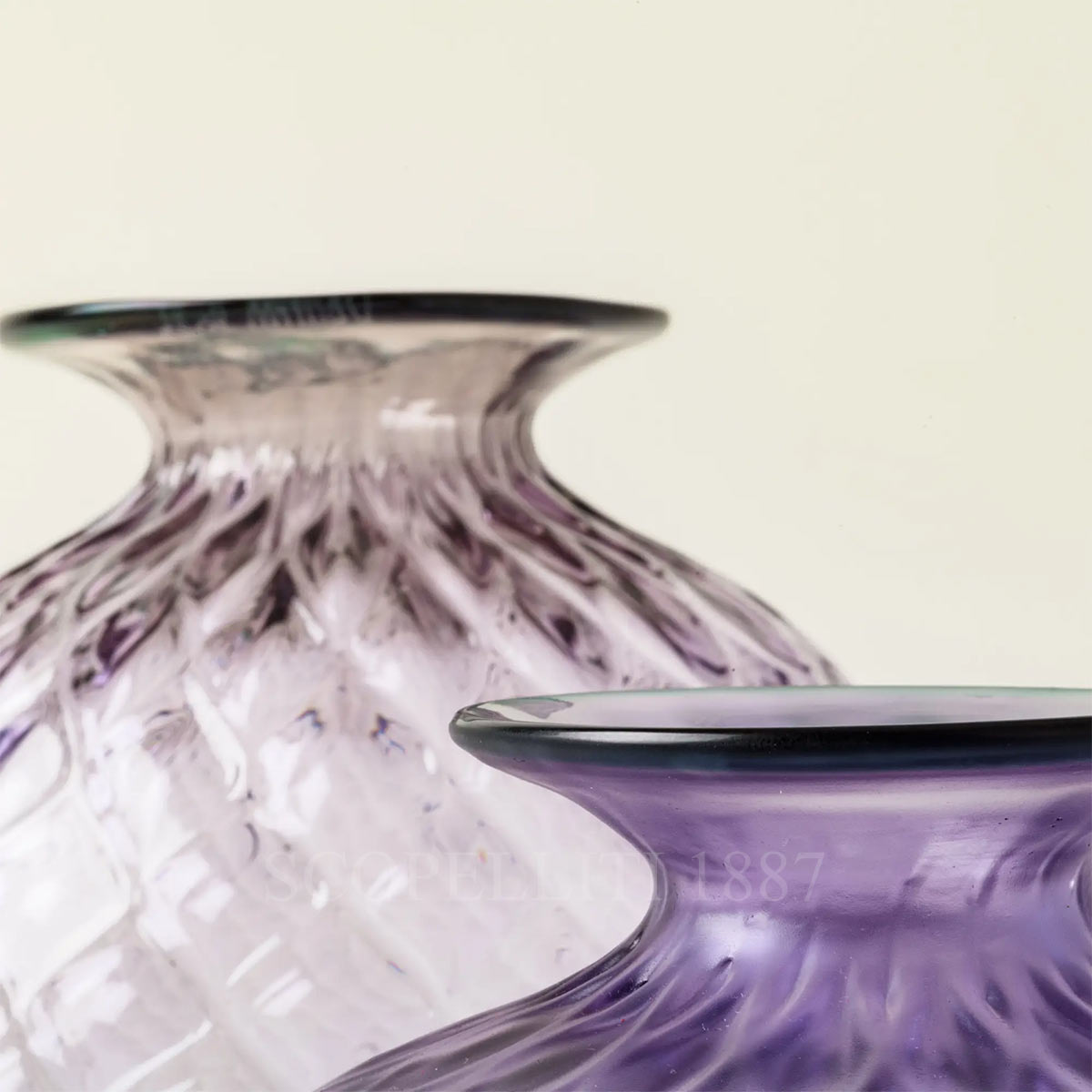 베니니 Venini Vase Monofiore Balloton Medium Lilac Mint Green 100.18 LL/VT 3/4