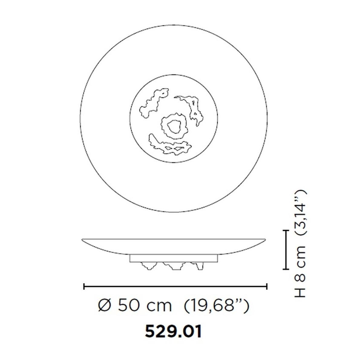 베니니 Venini Plate Tapio Wirkkala Numbered Edition 529.01 RV/AQ ED.NUM. 3/5
