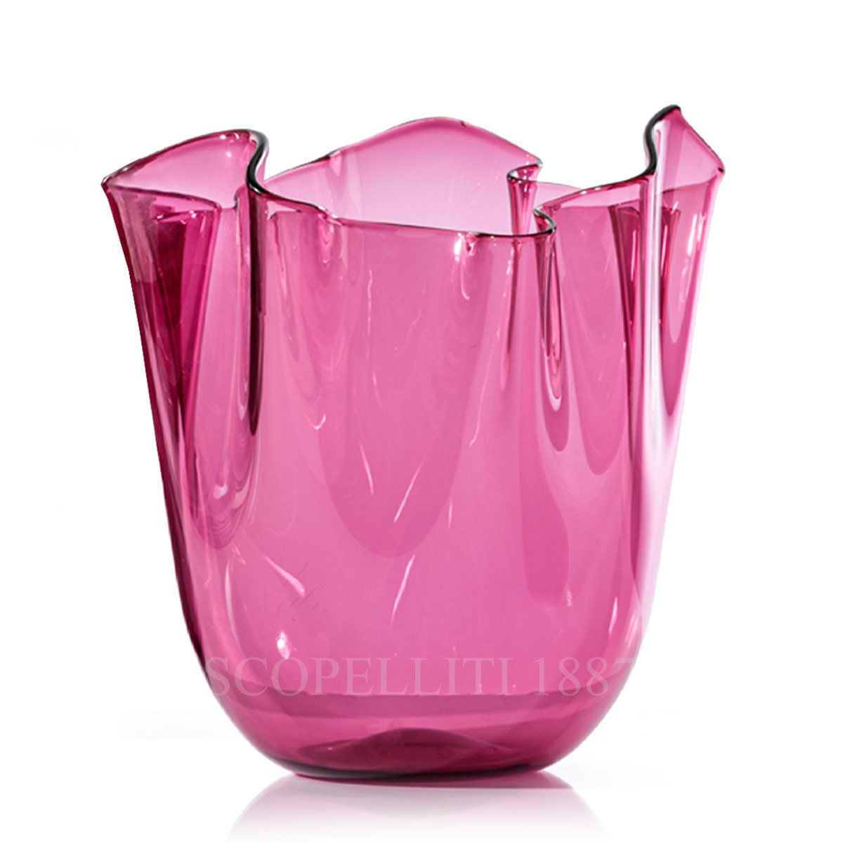 베니니 Venini Fazzoletto Vase Magenta Transparent Glossy Large 700.00 Transparent Glossy