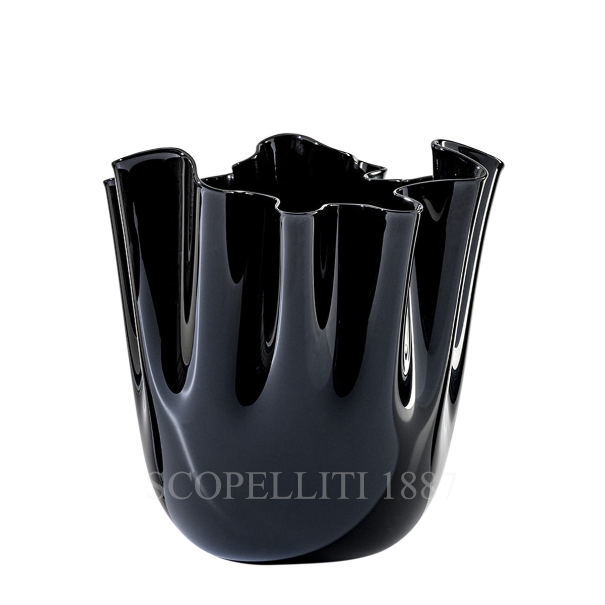 베니니 Venini Fazzoletto Vase Medium Black 700.02 BLACK