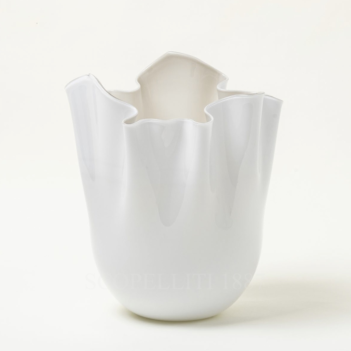 베니니 Venini Fazzoletto Vase Snow Medium 700.02 LA/TP