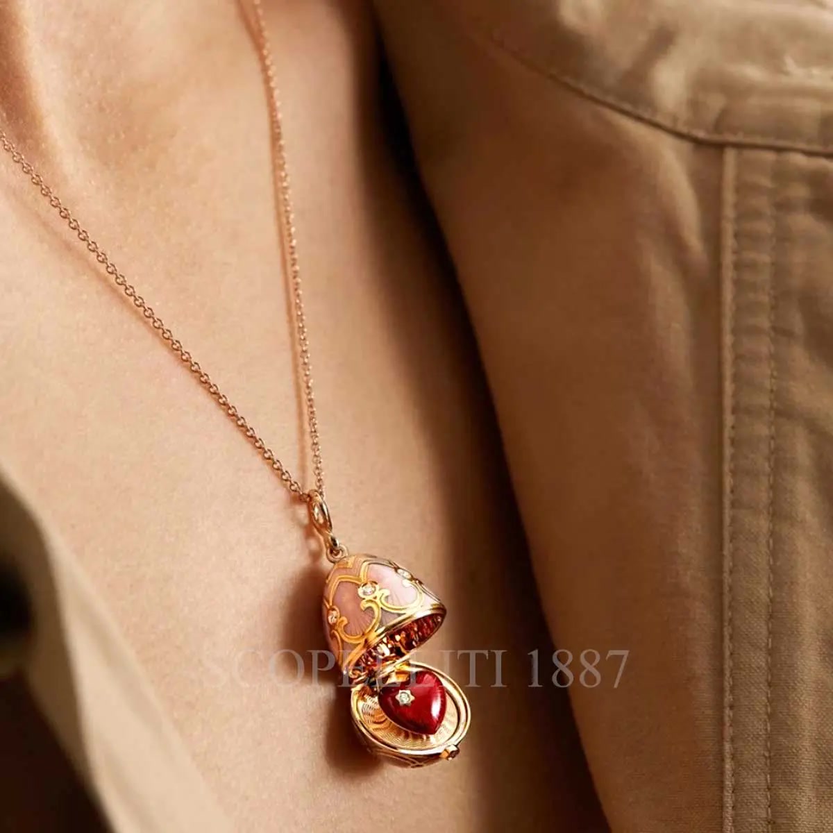 파베르제 Fabergé Heritage Heart Surprise Egg Pendant Rose Gold 1151FP2131 4/5