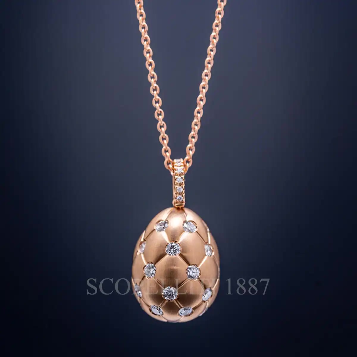 파베르제 Fabergé Heritage Quilted Egg Pendant Rose Gold 158FP305 4/5