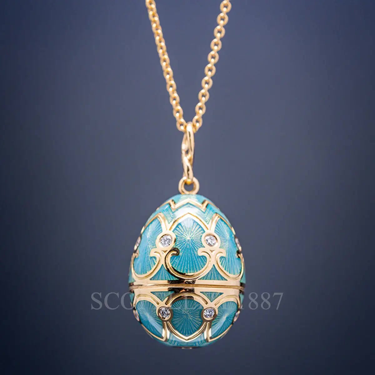 파베르제 Fabergé Heritage Egg Pendant Turquoise 173FP1349 3/4
