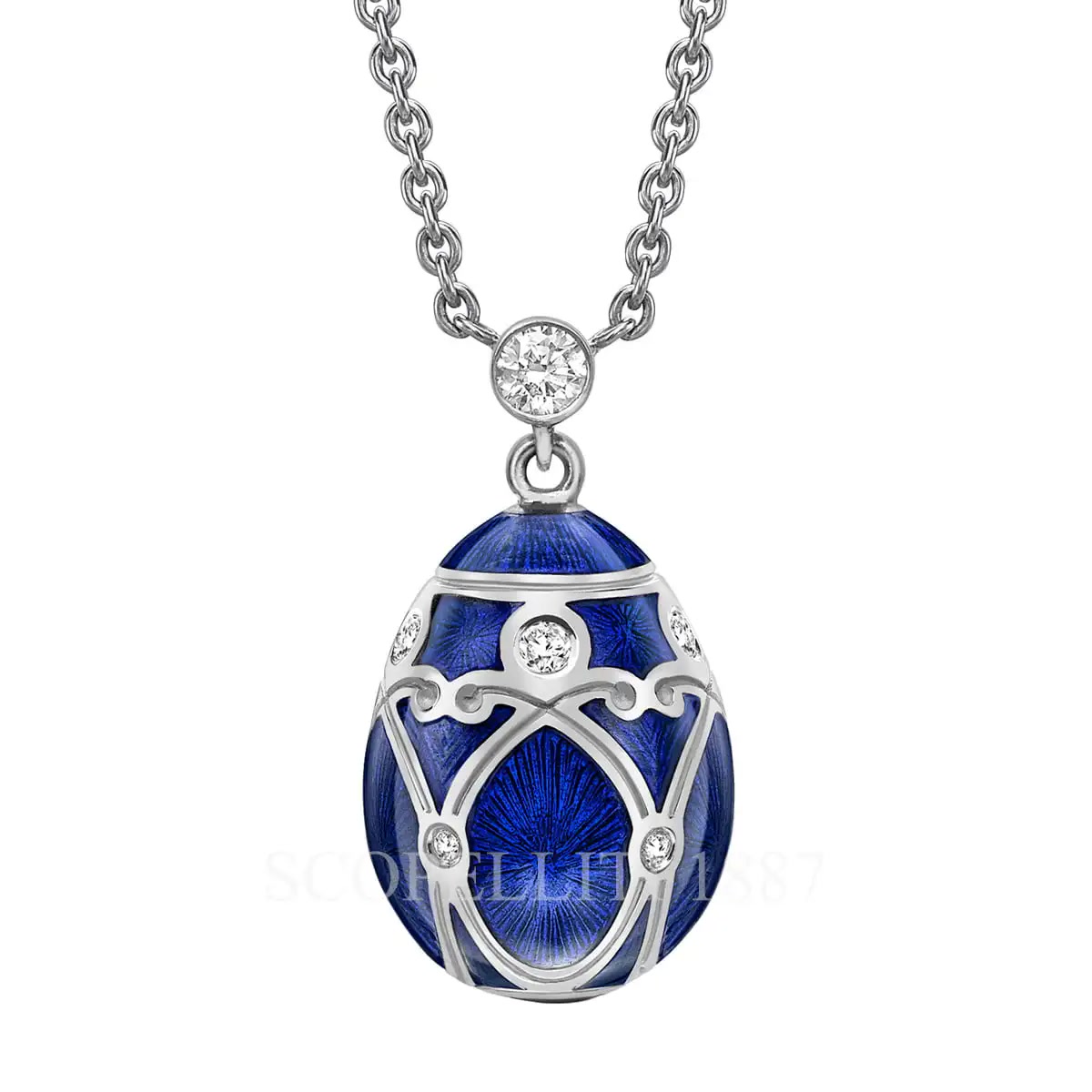 파베르제 Faberge Heritage Palais Egg Pendant Blue Small 213FP1351 1/4