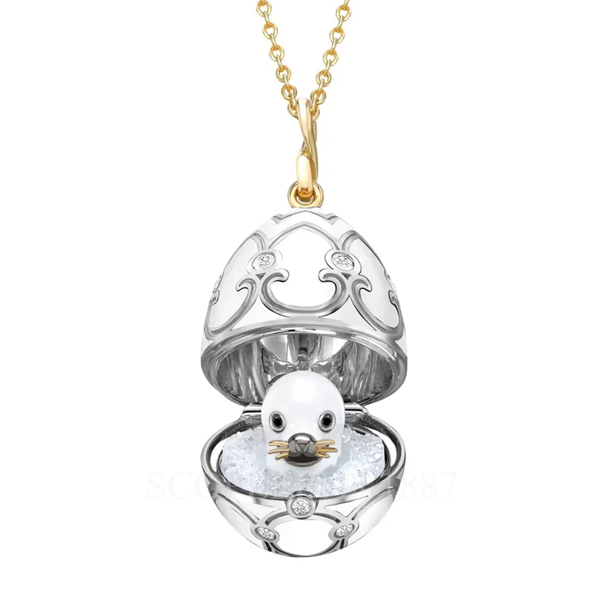 파베르제 Fabergé Heritage Seal Pup Surprise Egg Pendant 3340 1/4