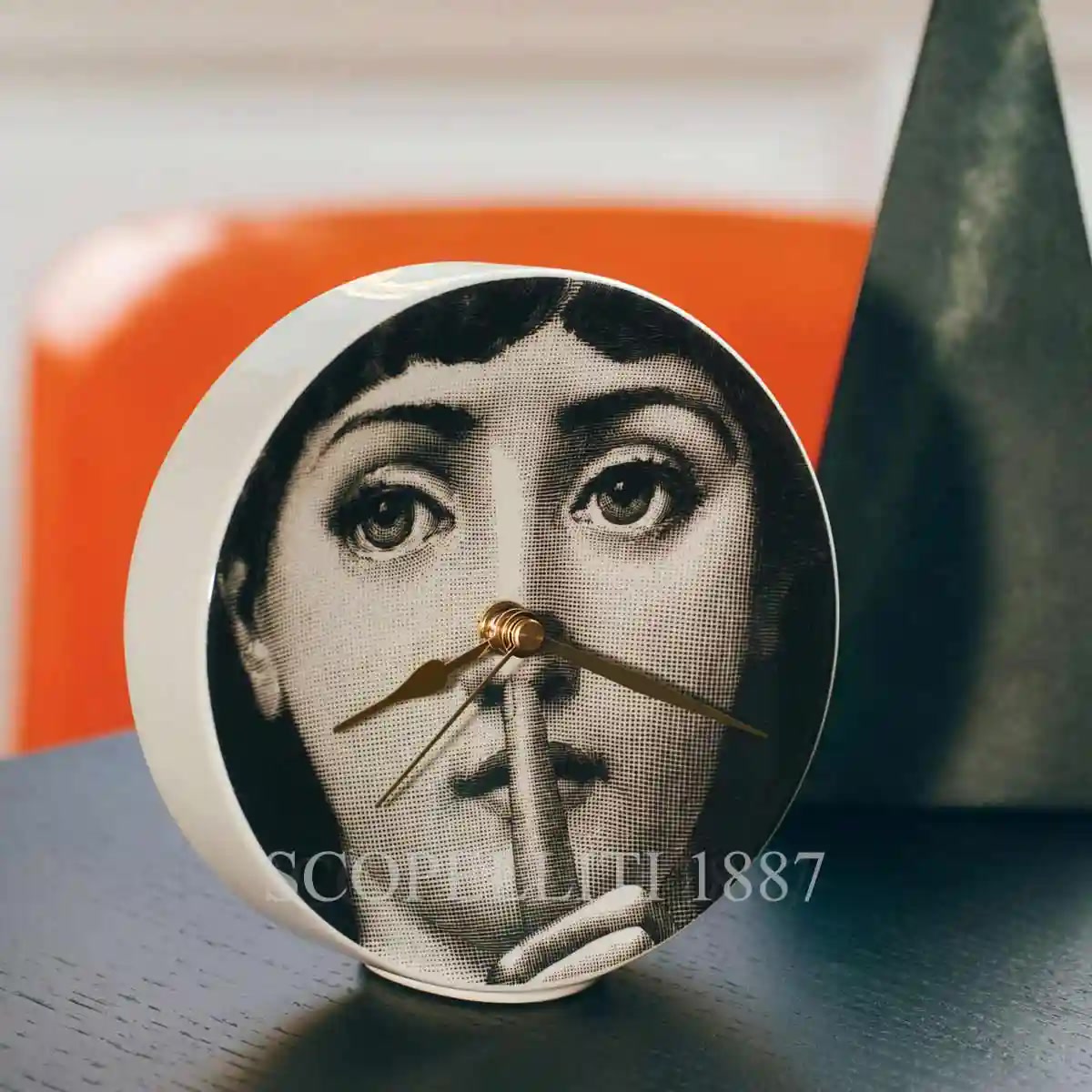 포르나세티 Fornasetti Table Clock Silenzio DCLO01 2/3