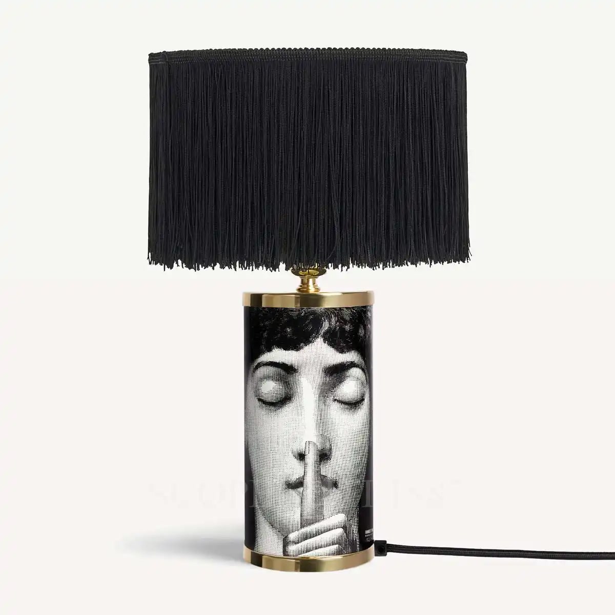 포르나세티 Fornasetti Small Table Lamp Silenzio with Lampshade PAR038 + C05X334 2/3