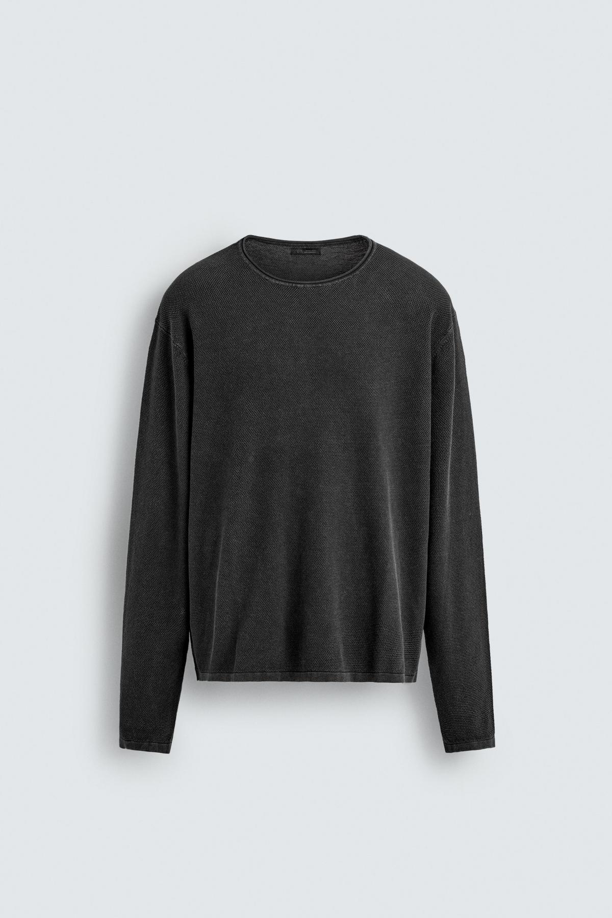 자라 텍스처 워싱 라운드 니트 스웨터 2621/311/833 FADED BLACK