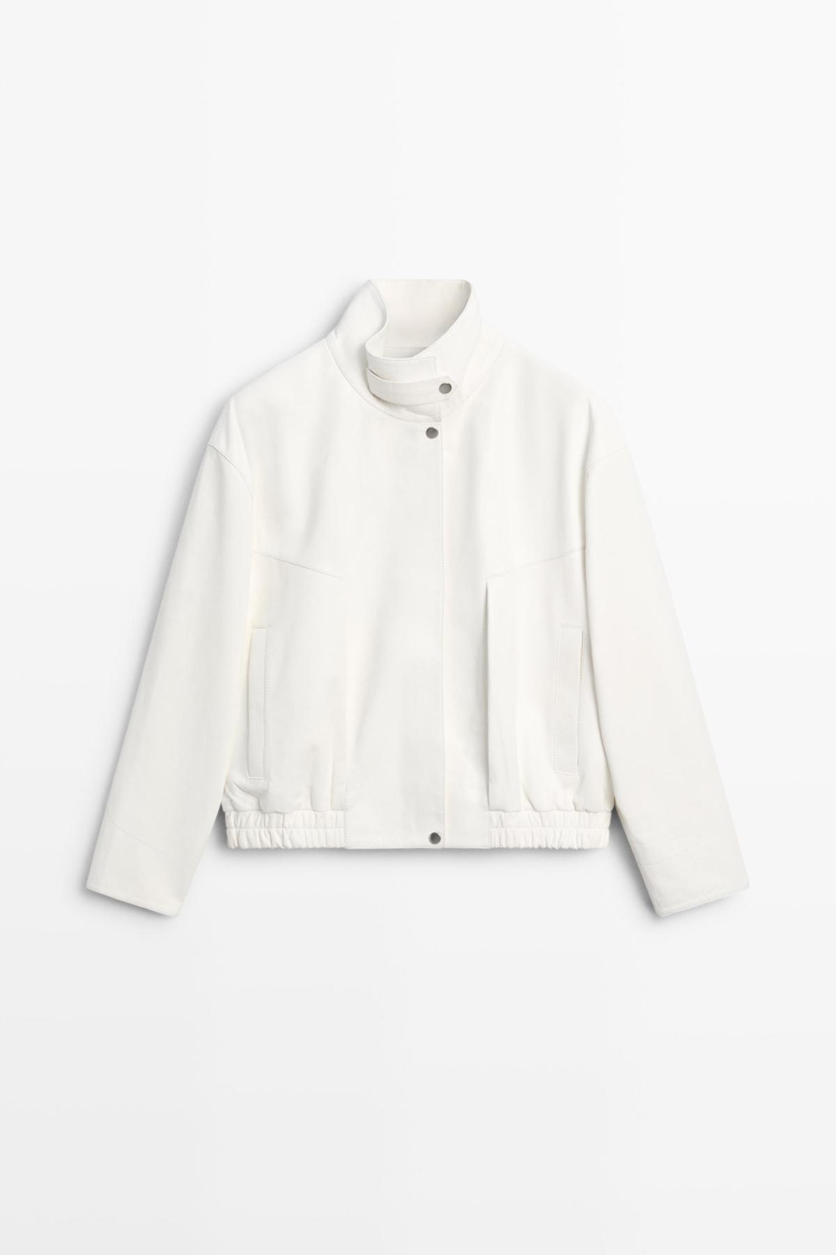 마시모두띠 나파 레더 봄버 자켓 4753/323 WHITE